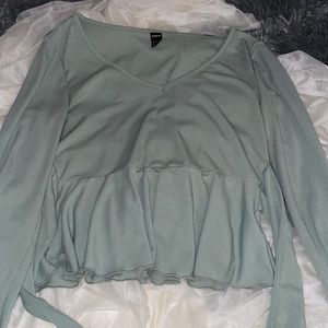 Green long sleeve blouse